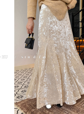 【加厚加绒鱼尾裙】冬季氛围感 气质显瘦鱼尾半身裙 11052#