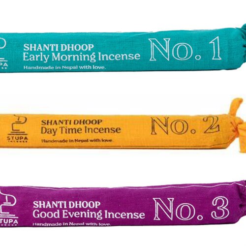尼泊尔清晨白天晚上熏香藏香线香Stupa Shanti Dhoop Incense