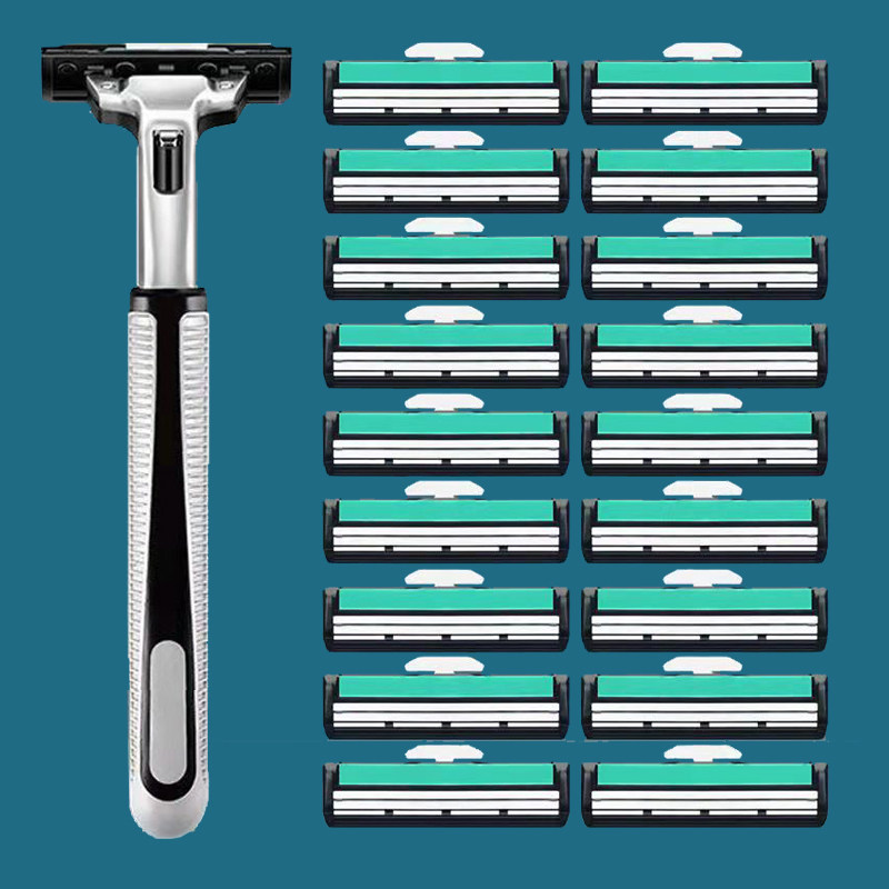 吉利仕不锈钢剃须刀双层手动刮胡刀刨胡须刀刮脸刀男士剃胡须刀片