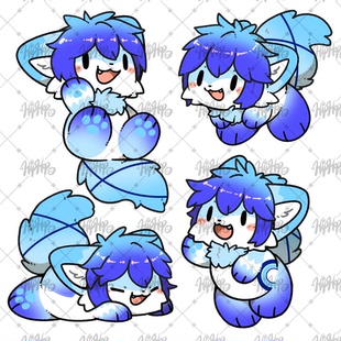 兽设furry全身模板接稿兽圈兽设约稿定制表情包白菜价