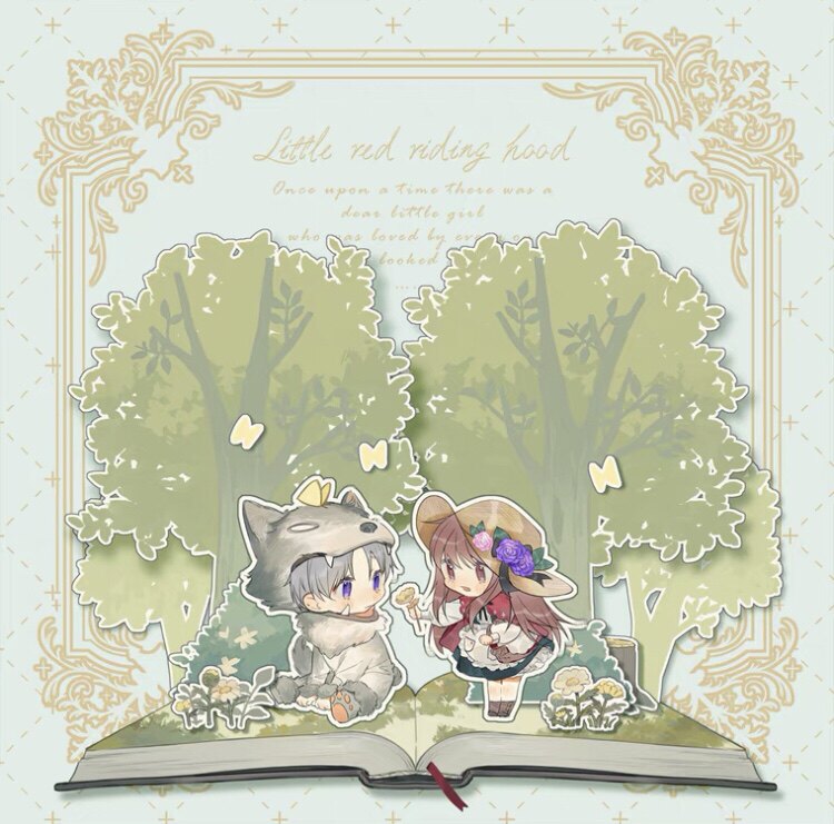 盐牌童话物语小红帽模板oc人设梦女双人互动约稿卡通q版白菜价