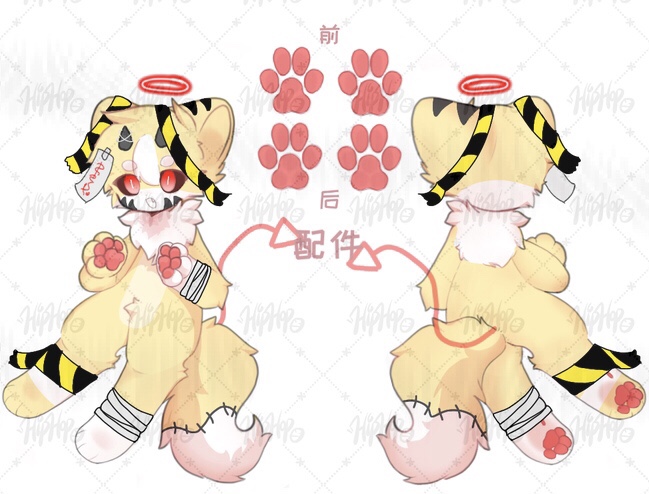 卜牌兽设Q版双视图全身模版兽设控定制画furry约稿绘制手绘白菜价