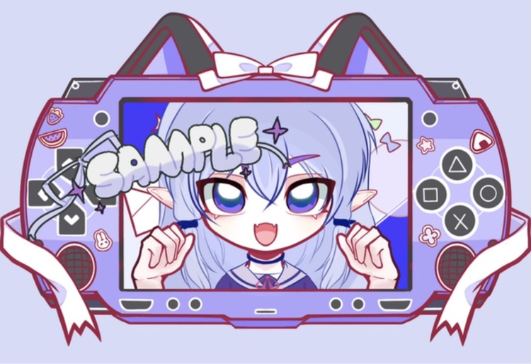 游戏机模版黑牌自设约稿定制头像动漫日系二次元卡通手绘白菜价