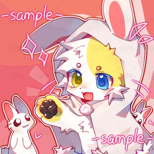 兔兔帽事牌模版自设约稿定制动漫日系二次元卡通手绘约稿白菜价
