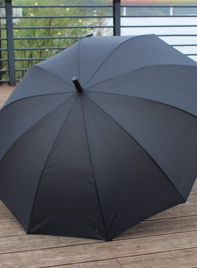 黑色雨伞长柄自动男士商务防晒防紫外线小黑伞双人定制印logo广告
