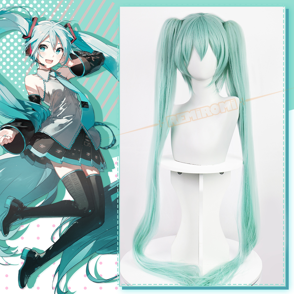 REMIROMI 初音未来cos假发葱绿色双马尾虎口夹 miku V+虚拟歌姬 模玩/动漫/周边/娃圈三坑/桌游 COSPLAY配件/道具/人偶服 原图主图