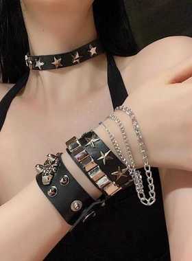 铆钉朋克亚文化骷髅哥特夸张项圈