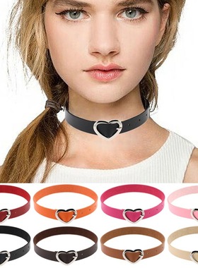 桃心爱心扣项圈女颈带锁骨