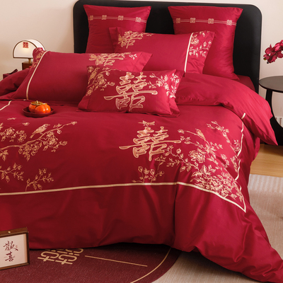 公主风100S长绒棉浪漫婚庆四件套