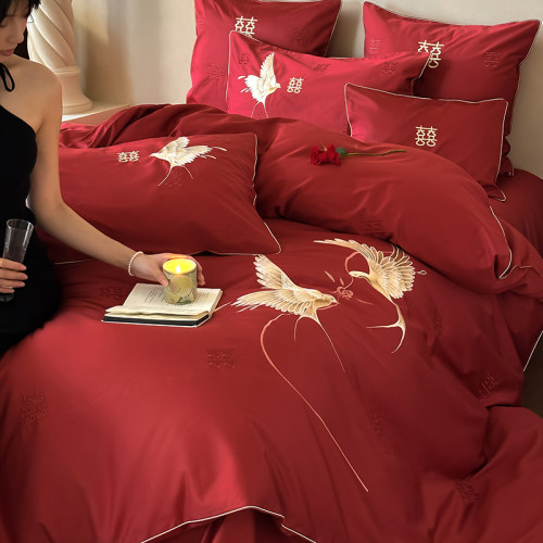 坤花轻奢高级感100S结婚庆四件套