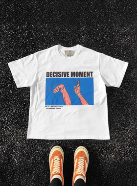 2025新款克重磅纯棉美式overs库里投篮印花情侣款女宽松短袖T恤男