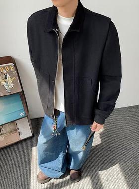 皮夹克男士外套潮黑色翻领休闲绵羊皮2025新款高端海宁皮衣男
