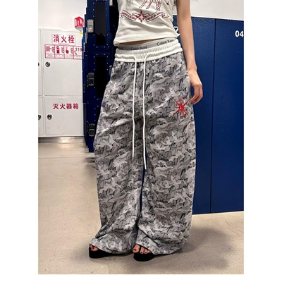 PLAYAVMXW官方休闲裤秋冬季情侣同款潮牌时尚宽松迷彩工装长裤
