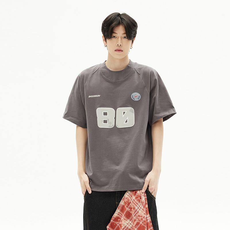 美式复古字母印花短袖t恤女春夏新宽松情侣运动落肩上衣ins男,男装,T恤,淘宝优惠券,粉丝福利购,淘宝优惠卷