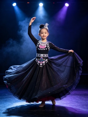 高端定制桃李杯生若夏花舞蹈服定制苗族独舞艺考服装超大裙摆