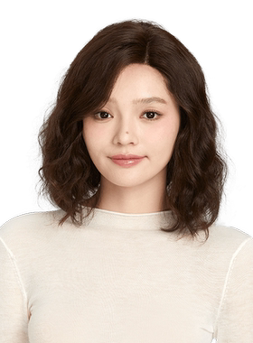 瑞贝卡全真发偏分短卷发全头套