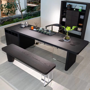 新中式实木茶桌椅组合高端现代简约2026新款办公室茶室家用泡茶桌