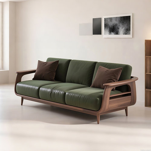 新中式黑胡桃木客厅沙发