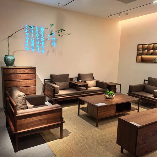 新中式实木推拉床小户型沙发