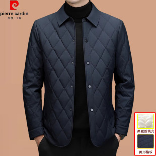 休闲夹克棉服外套 中老年爸爸装 皮卡卡丹轻薄款 棉衣男2025秋冬季