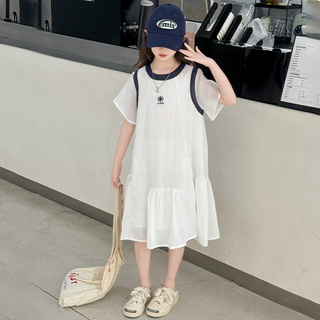 女童夏季连衣裙2026新款儿童夏装高级感12岁女孩短袖女大童裙子