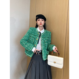 NancyCavally美利奴澳毛 獨家贝壳绣织带高定皮草小香外套