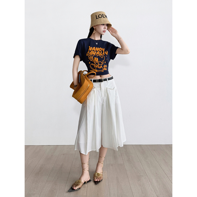 NancyCavally压褶A字廓形裙裤