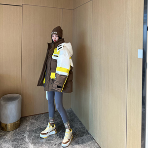 NancyCavally重工系列 爆款新色立体重工拼色95白鹅绒派克羽绒服