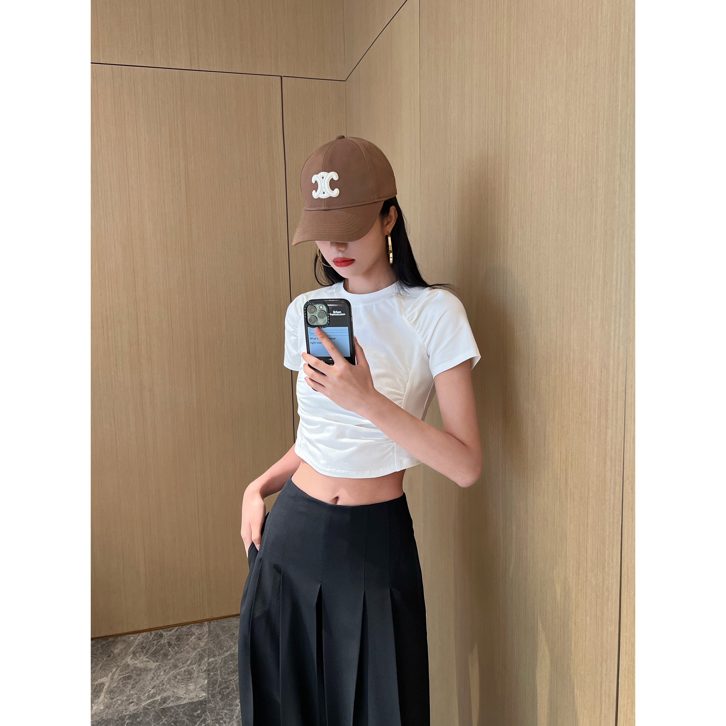 NancyCavally3D塑身抽褶辣妹短T