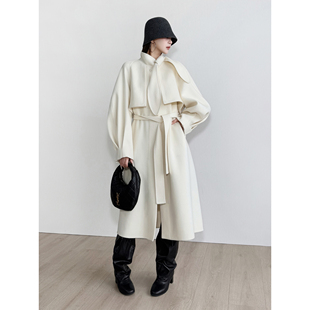 兔耳结构茧型双面呢大衣 羊绒 NancyCavally专柜款 大牌奢选羊毛