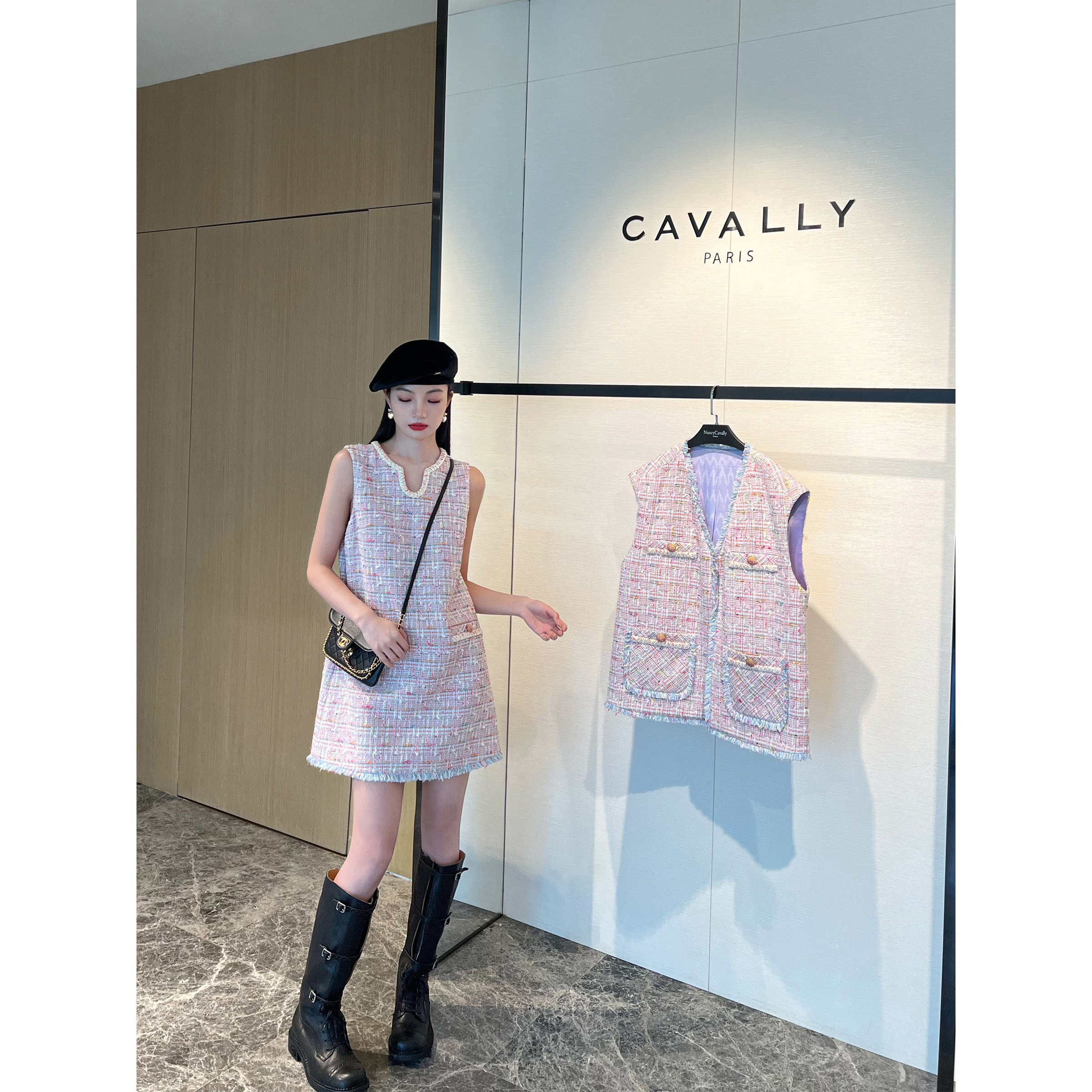 NancyCavally专柜款彩虹糖Tweed编织马甲/短裤/短裙/连衣裙四件套,女装/女士精品,时尚套装,淘宝优惠券,粉丝福利购,淘宝优惠卷