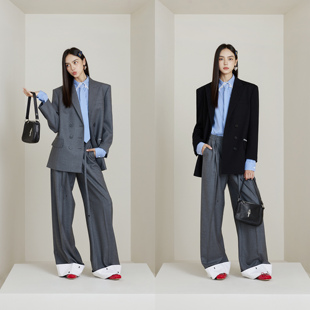 極简静奢风廓形宽肩西装 NancyCavally专柜款 高支强捻精纺羊毛