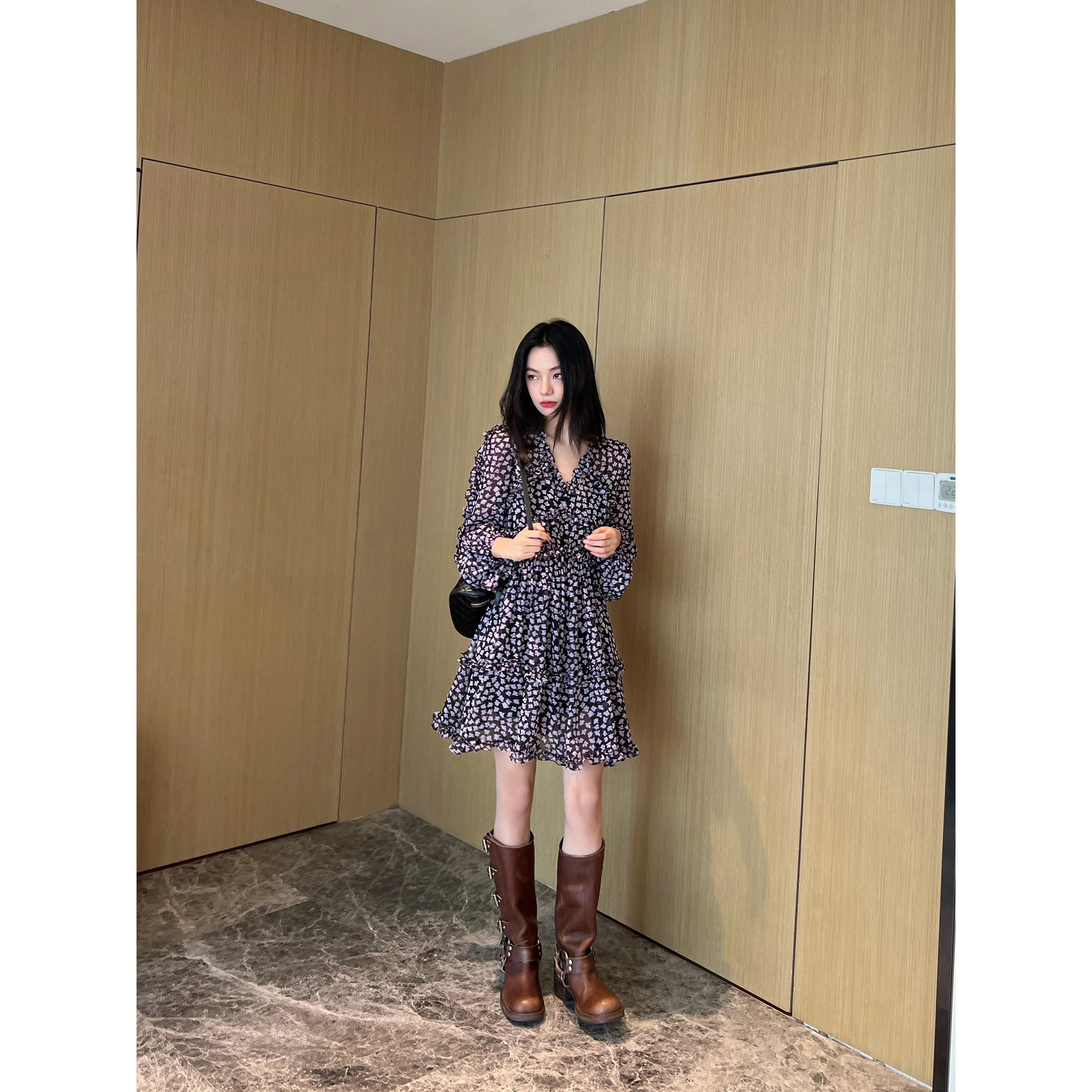 NancyCavally内搭19MM桑蚕丝吊带  3.5米用料飘逸花边碎花连衣裙