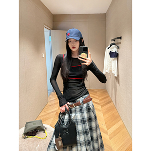 NancyCavally专柜款 冰爽丝滑裸感醋酸 不对称抽褶修身 面膜长袖