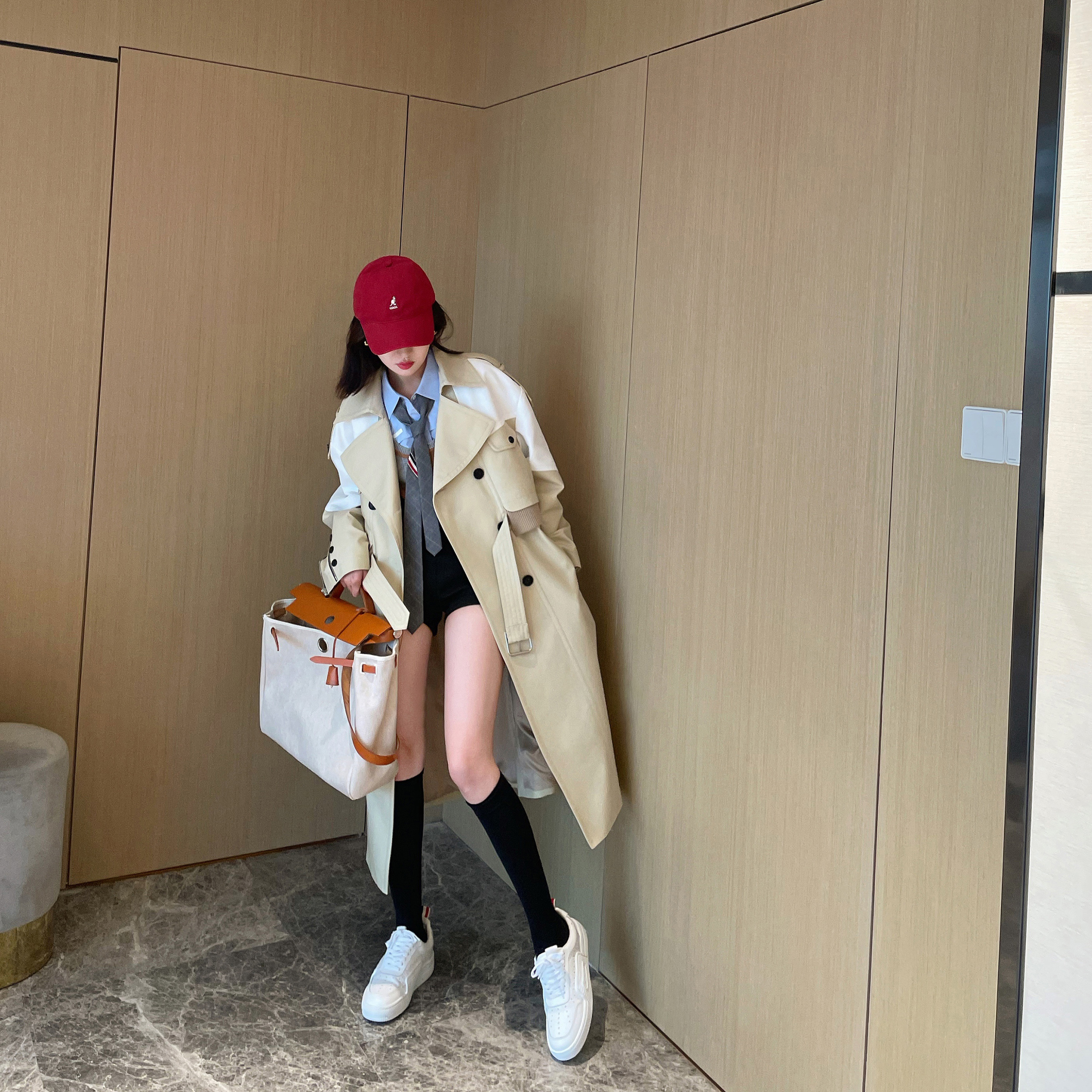 NancyCavally廓形风衣外套