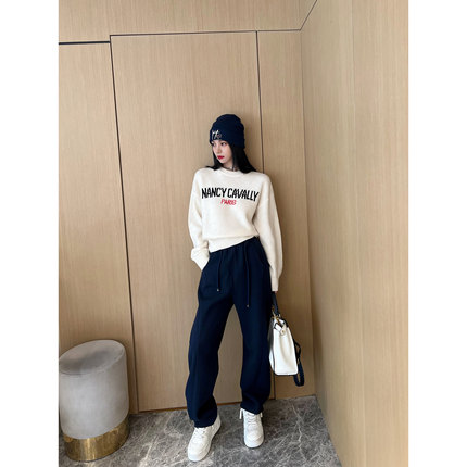 NancyCavally苾备! 90支超细羊毛/长绒棉 修腿鱼骨线直筒香蕉神裤