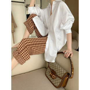 NancyCavally極简主义分割拼缝开叉设计 慵懒风BF宽松茧型白衬衫