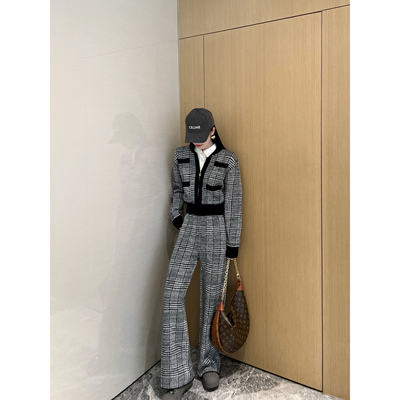 NancyCavally千野暗格针织套装