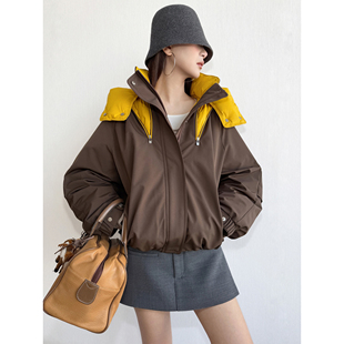 NancyCavally专柜款 撞色机能飞行夹克羽绒服 奢选蓄热max95白鹅绒