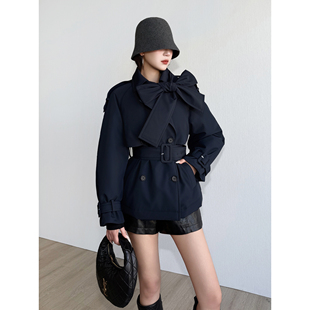 NancyCavally专柜款暖奢高密95白鹅绒 经典英伦系带风衣式羽绒服