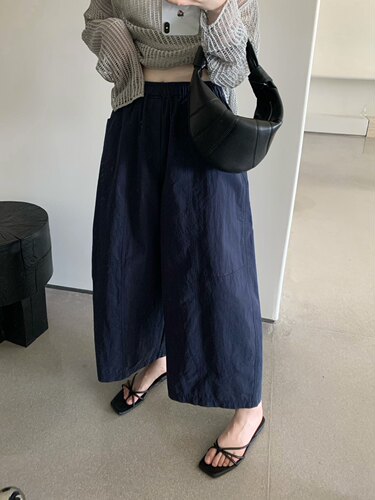 卡蔓诗30162正品韩系松紧腰休闲裤女2026夏季百搭九分裤阔腿裤潮