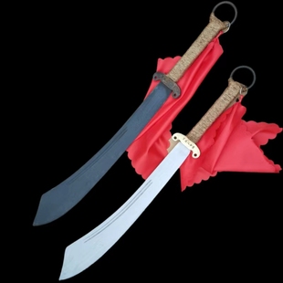 红军大刀武术刀仿古刀十八路军硬刀双手刀弹簧钢刀影视道具未开刃