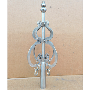 不锈钢锡杖可转动禅杖行脚杖轻便武术器械