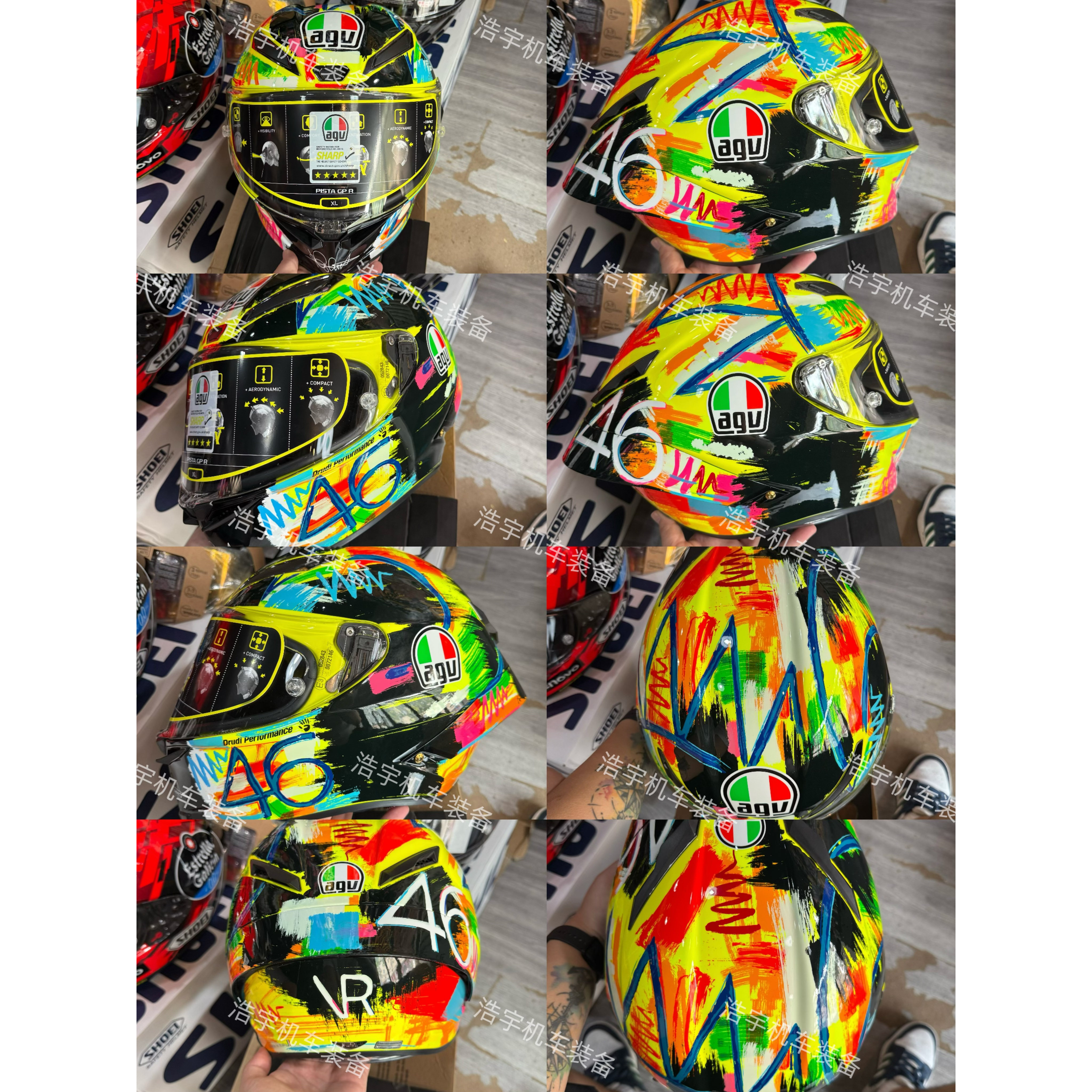 意大利进口AGV PISTA GP R罗西VR46涂鸦碳纤维限量机车摩托车头盔