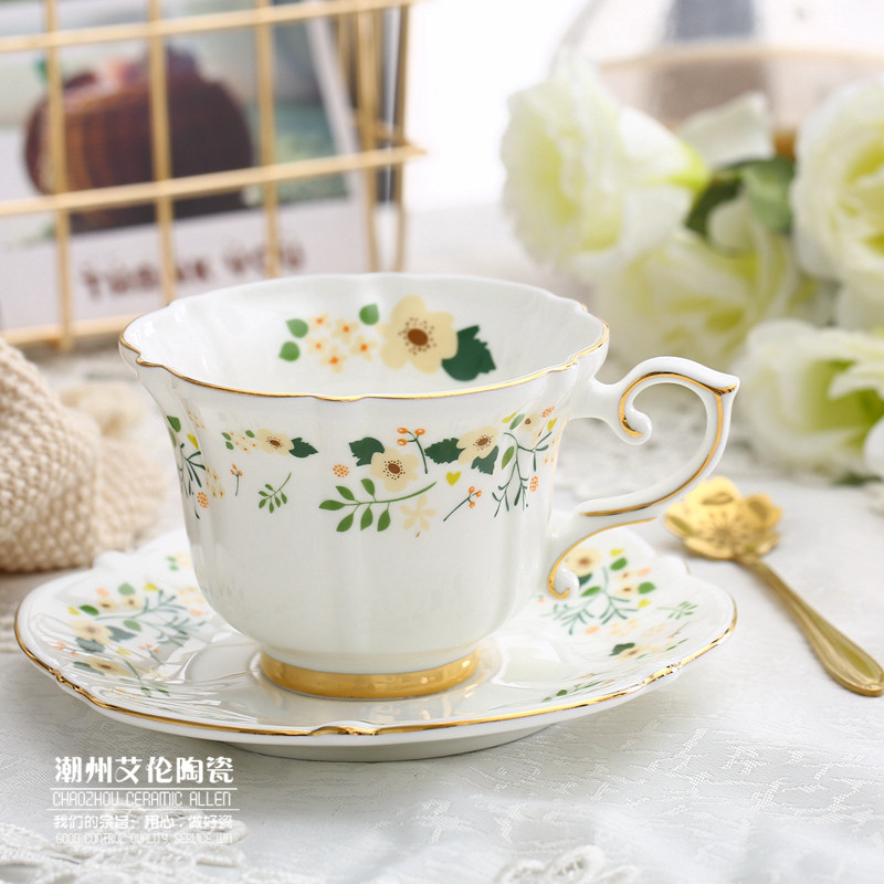 欧式田园小奢华骨瓷咖啡杯陶瓷英式下午茶杯北欧风ins杯子花茶杯,餐饮具,咖啡杯,淘宝优惠券,粉丝福利购,淘宝优惠卷
