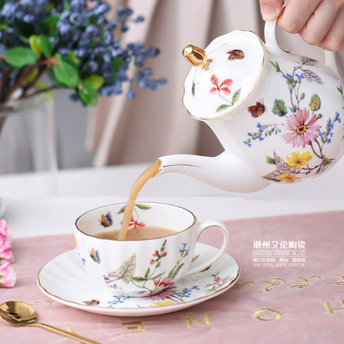 优雅欧式小翠花骨瓷咖啡杯