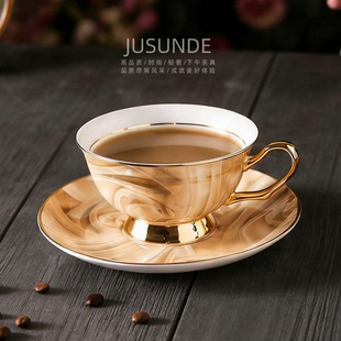 JuSunDe【倩影随行】欧式骨瓷情侣款咖啡杯英式陶瓷杯碟伴手礼盒