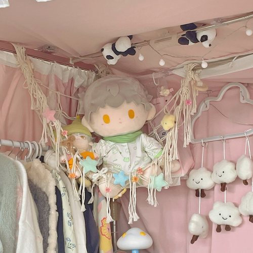 宿舍棉花娃娃吊床网兜宝宝秋千展示架毛绒玩偶公仔上墙收纳置物架