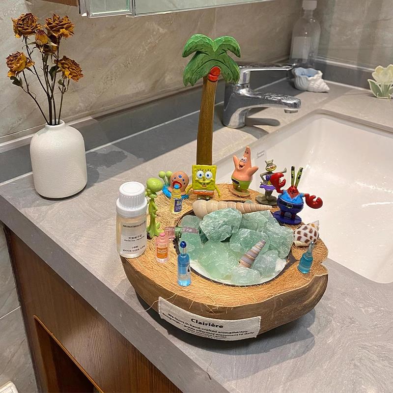 海绵宝宝香薰蜡烛礼盒扩香送朋友伴手礼晶石暴富椰系列精致感礼物