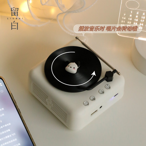 复古蓝牙音箱黑胶唱片机音响